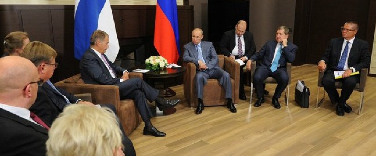 Встреча Владимира Путина с президентом Финляндии Саули Ниинистё в Сочи 15 августа 2014 года. Фото: администрация президента России